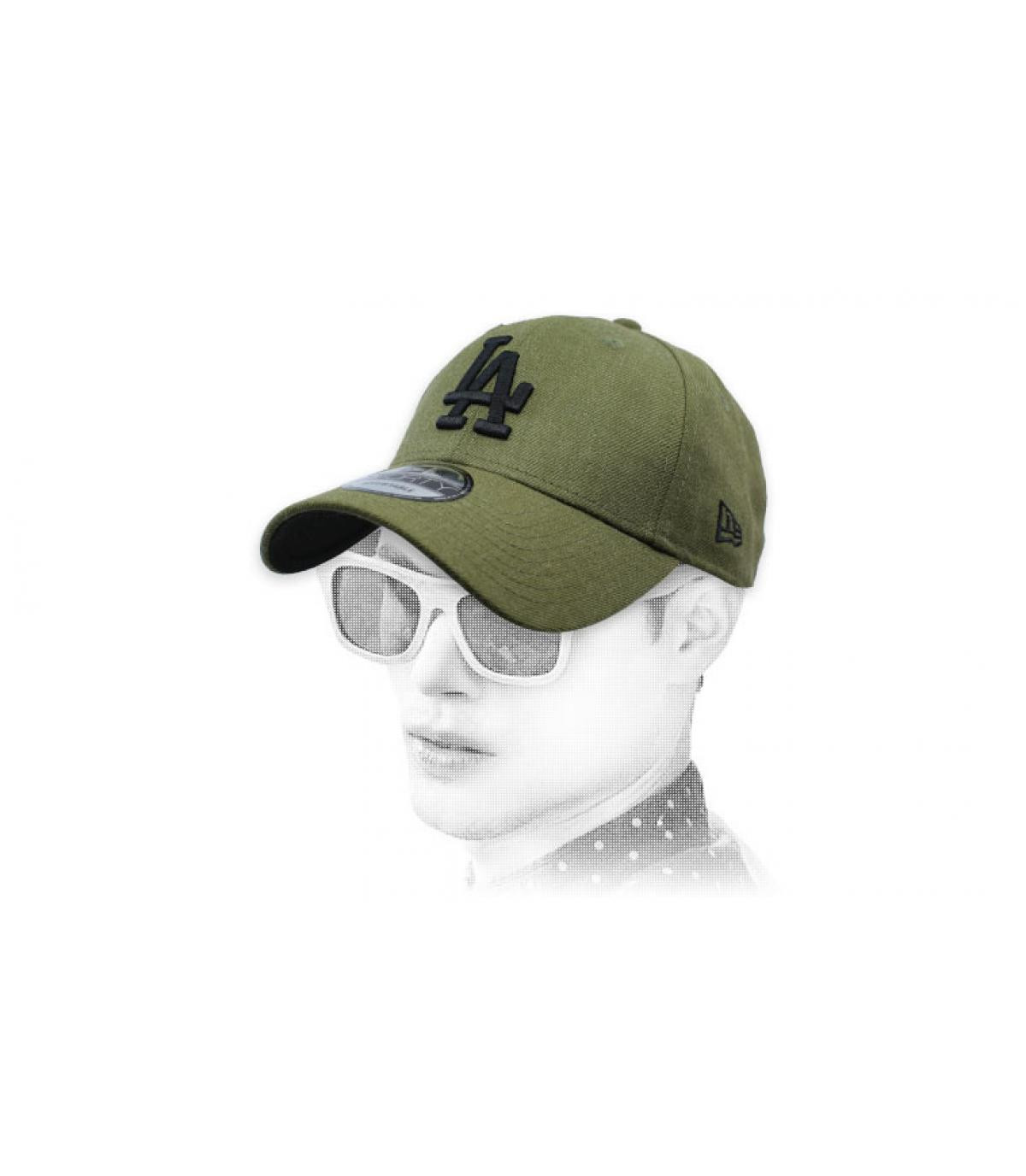 green A cap Heather Ess LA 9Forty army black